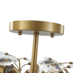 Art Deco Vintage 5 - Light Flower Basket Crystal Semi Flush Mount Ceiling Light - LightfixturesUAE
