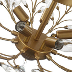Art Deco Vintage 5 - Light Flower Basket Crystal Semi Flush Mount Ceiling Light - LightfixturesUAE