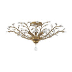 Art Deco Vintage 5 - Light Flower Basket Crystal Semi Flush Mount Ceiling Light - LightfixturesUAE