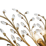 Art Deco Vintage 5 - Light Flower Basket Crystal Semi Flush Mount Ceiling Light - LightfixturesUAE