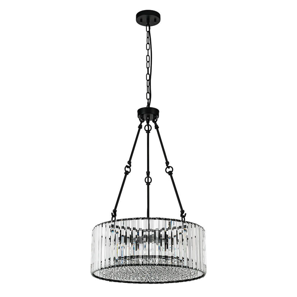 Bauhaus 5 - Light Drum Crystal Chandelier with Adjustable Chains/Rods - LightfixturesUAE