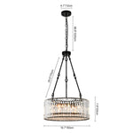 Bauhaus 5 - Light Drum Crystal Chandelier with Adjustable Chains/Rods - LightfixturesUAE