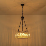 Bauhaus 5 - Light Drum Crystal Chandelier with Adjustable Chains/Rods - LightfixturesUAE