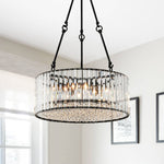 Bauhaus 5 - Light Drum Crystal Chandelier with Adjustable Chains/Rods - LightfixturesUAE