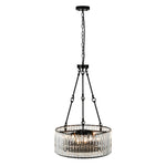Bauhaus 5 - Light Drum Crystal Chandelier with Adjustable Chains/Rods - LightfixturesUAE
