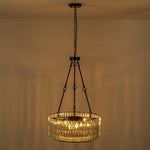 Bauhaus 5 - Light Drum Crystal Chandelier with Adjustable Chains/Rods - LightfixturesUAE