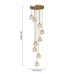 Bauhaus 5/9 - Light Disc Staircase Swirl Cluster Crystal Pendant Light - LightfixturesUAE