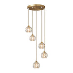 Bauhaus 5/9 - Light Disc Staircase Swirl Cluster Crystal Pendant Light - LightfixturesUAE