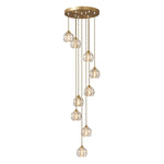 Bauhaus 5/9 - Light Disc Staircase Swirl Cluster Crystal Pendant Light - LightfixturesUAE