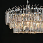 Bauhaus 9 - Light Round Drum Tiered Crystal Chandelier - LightfixturesUAE