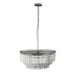 Bauhaus 9 - Light Round Drum Tiered Crystal Chandelier - LightfixturesUAE