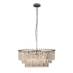 Bauhaus 9 - Light Round Drum Tiered Crystal Chandelier - LightfixturesUAE