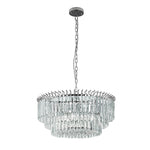 Bauhaus 9 - Light Round Drum Tiered Crystal Chandelier - LightfixturesUAE