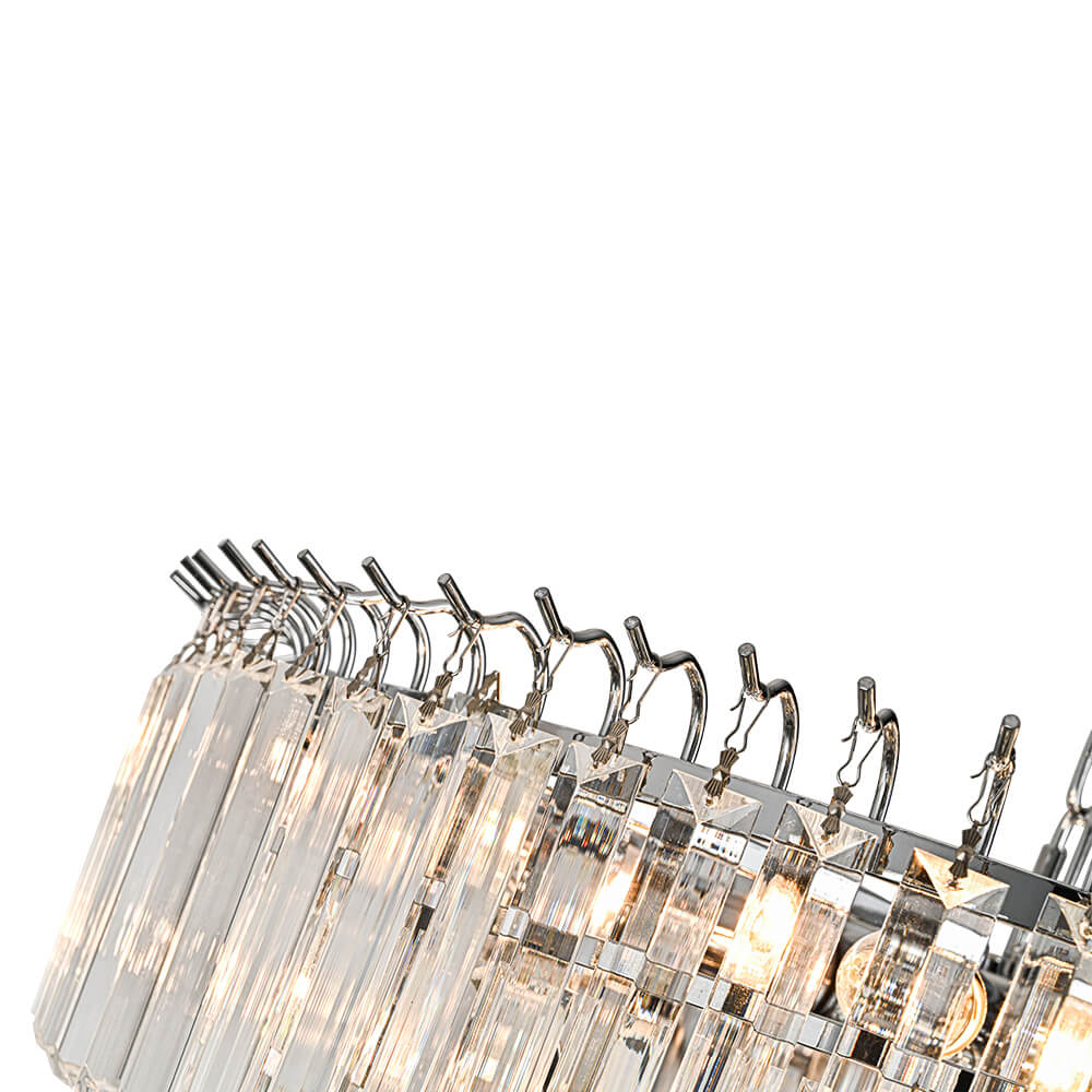 Bauhaus 9 - Light Round Drum Tiered Crystal Chandelier - LightfixturesUAE