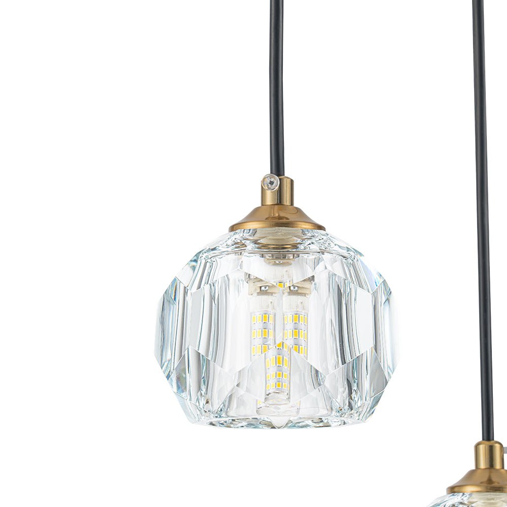 Bauhaus Glam 12 - Light Staircase Cluster Crystal Multi - Drop Tassel Pendant Light - LightfixturesUAE