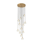 Bauhaus Glam 12 - Light Staircase Cluster Crystal Multi - Drop Tassel Pendant Light - LightfixturesUAE
