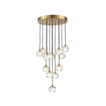 Bauhaus Glam 12 - Light Staircase Cluster Crystal Multi - Drop Tassel Pendant Light - LightfixturesUAE