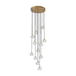 Bauhaus Glam 12 - Light Staircase Cluster Crystal Multi - Drop Tassel Pendant Light - LightfixturesUAE