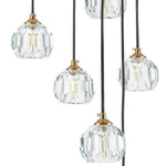 Bauhaus Glam 12 - Light Staircase Cluster Crystal Multi - Drop Tassel Pendant Light - LightfixturesUAE