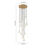 Bauhaus Glam 12 - Light Staircase Cluster Crystal Multi - Drop Tassel Pendant Light - LightfixturesUAE