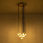 Bauhaus Glam 12 - Light Staircase Cluster Crystal Multi - Drop Tassel Pendant Light - LightfixturesUAE