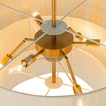 Boho 3 - Tier Beige Handwoven Drum Chandelier - LightfixturesUAE