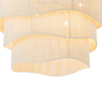 Boho 3 - Tier Beige Handwoven Drum Chandelier - LightfixturesUAE
