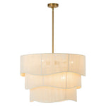 Boho 3 - Tier Beige Handwoven Drum Chandelier - LightfixturesUAE