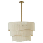 Boho 3 - Tier Beige Handwoven Drum Chandelier - LightfixturesUAE