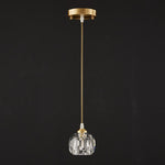 Brass Mini Pendant Lighting Crystal Shade Hanging Light - LightfixturesUAE
