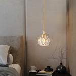 Brass Mini Pendant Lighting Crystal Shade Hanging Light - LightfixturesUAE
