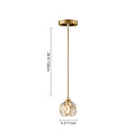 Brass Mini Pendant Lighting Crystal Shade Hanging Light - LightfixturesUAE
