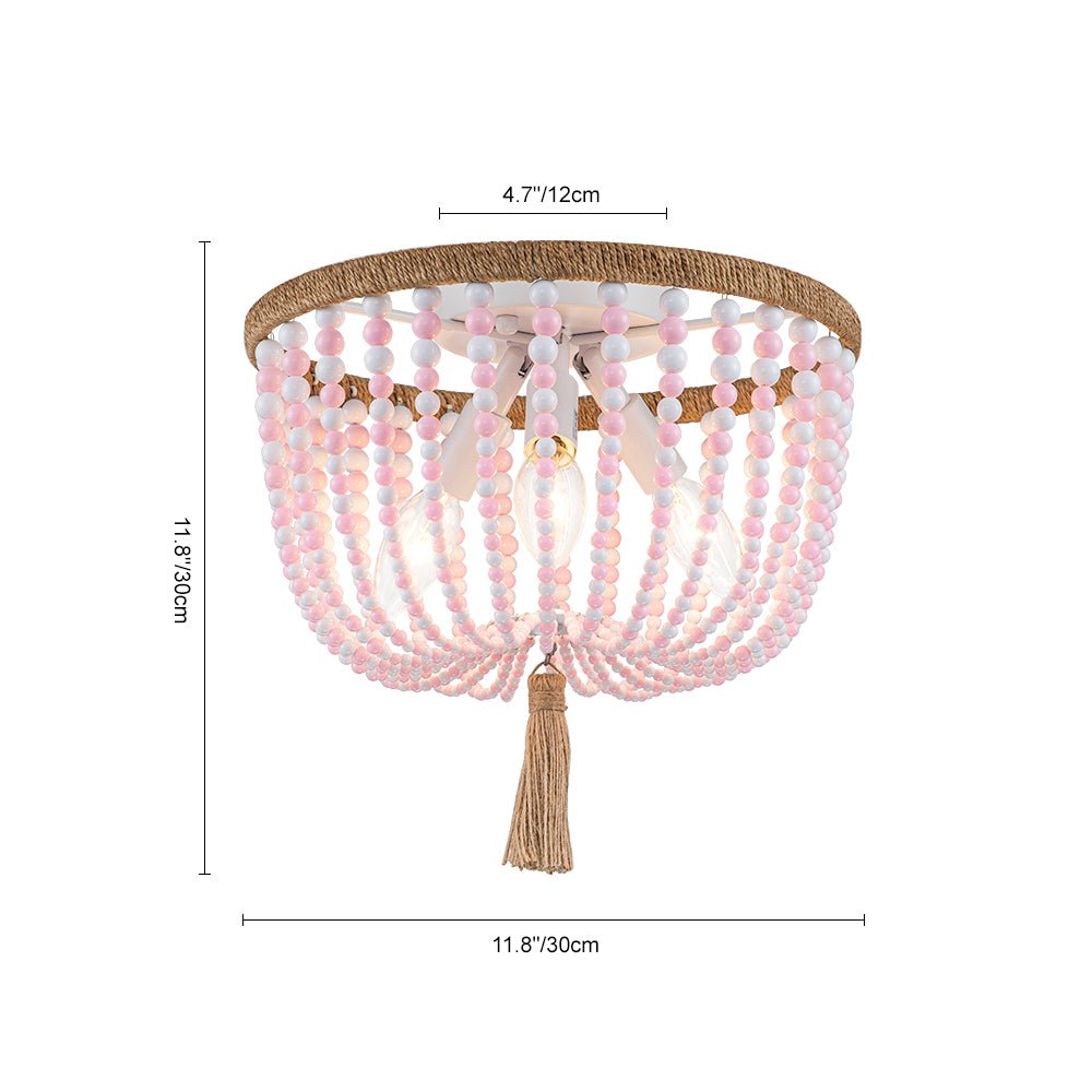 Coastal Colorful Beaded Flush Mount Ceiling Light - LightfixturesUAE