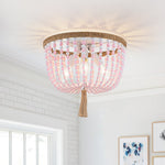 Coastal Colorful Beaded Flush Mount Ceiling Light - LightfixturesUAE