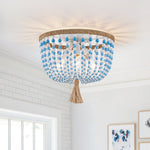 Coastal Colorful Beaded Flush Mount Ceiling Light - LightfixturesUAE