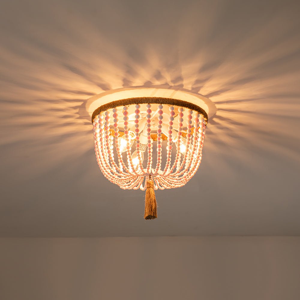 Coastal Colorful Beaded Flush Mount Ceiling Light - LightfixturesUAE