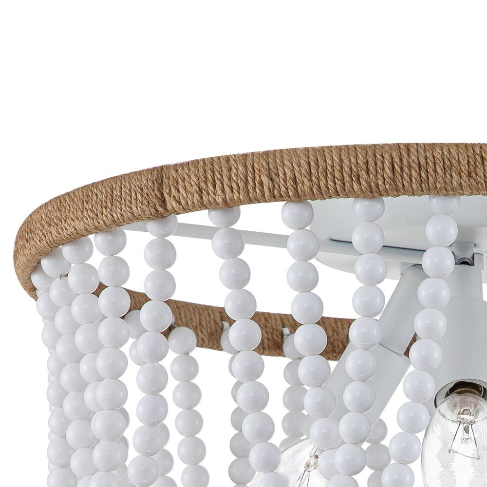 Coastal Modern Beaded Flush Mount Ceiling Light - LightfixturesUAE