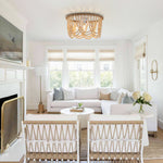 Coastal Modern Beaded Flush Mount Ceiling Light - LightfixturesUAE