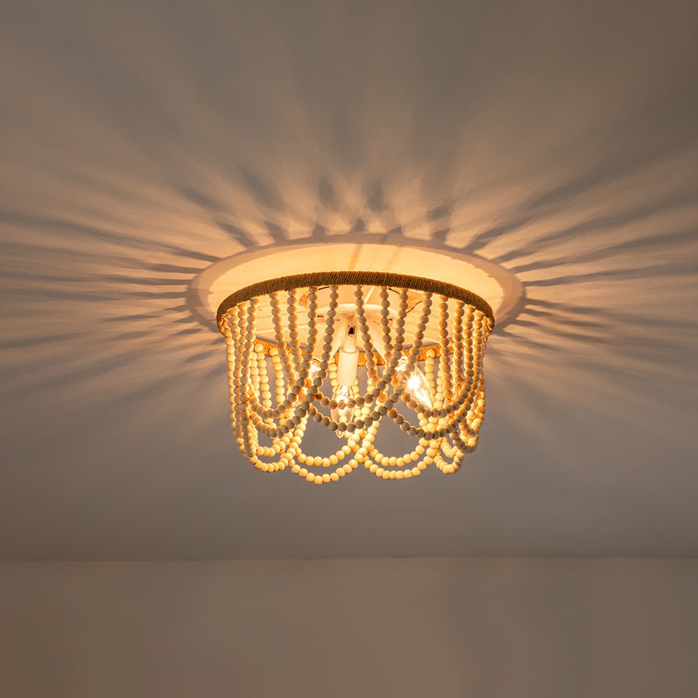 Coastal Modern Beaded Flush Mount Ceiling Light - LightfixturesUAE