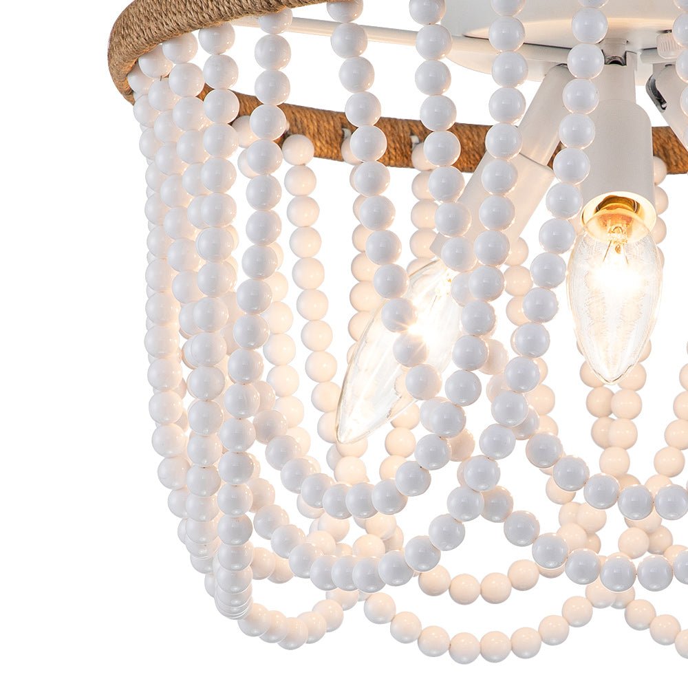 Coastal Modern Beaded Flush Mount Ceiling Light - LightfixturesUAE