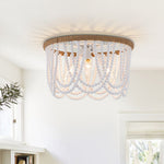 Coastal Modern Beaded Flush Mount Ceiling Light - LightfixturesUAE