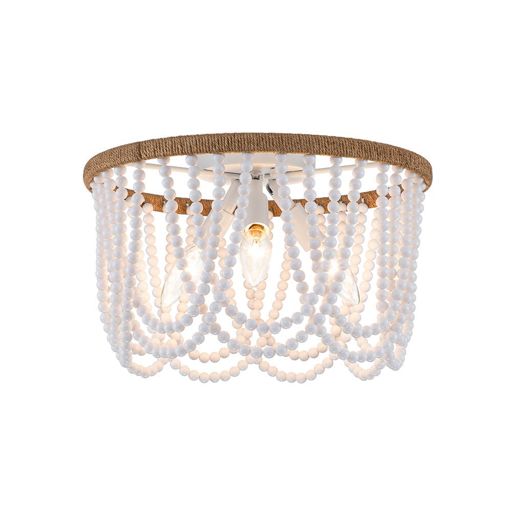 Coastal Modern Beaded Flush Mount Ceiling Light - LightfixturesUAE