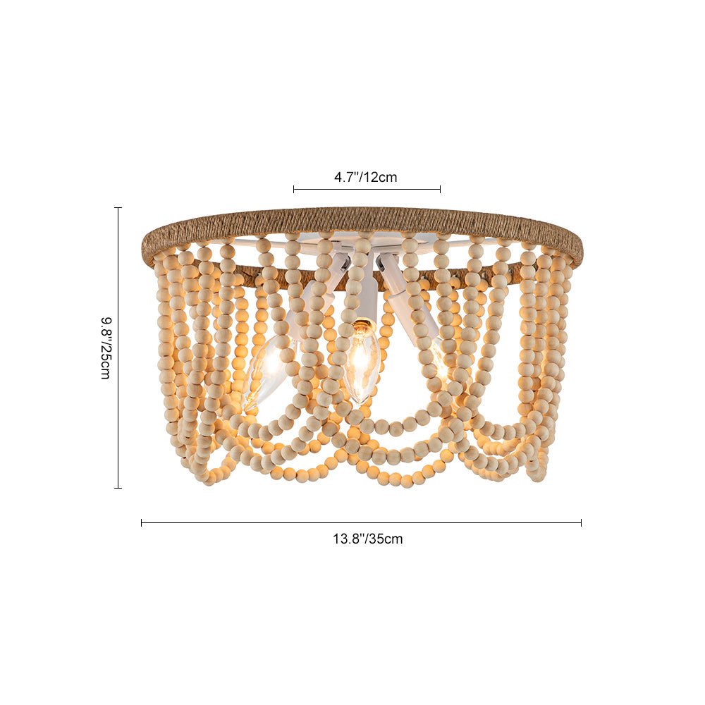 Coastal Modern Beaded Flush Mount Ceiling Light - LightfixturesUAE
