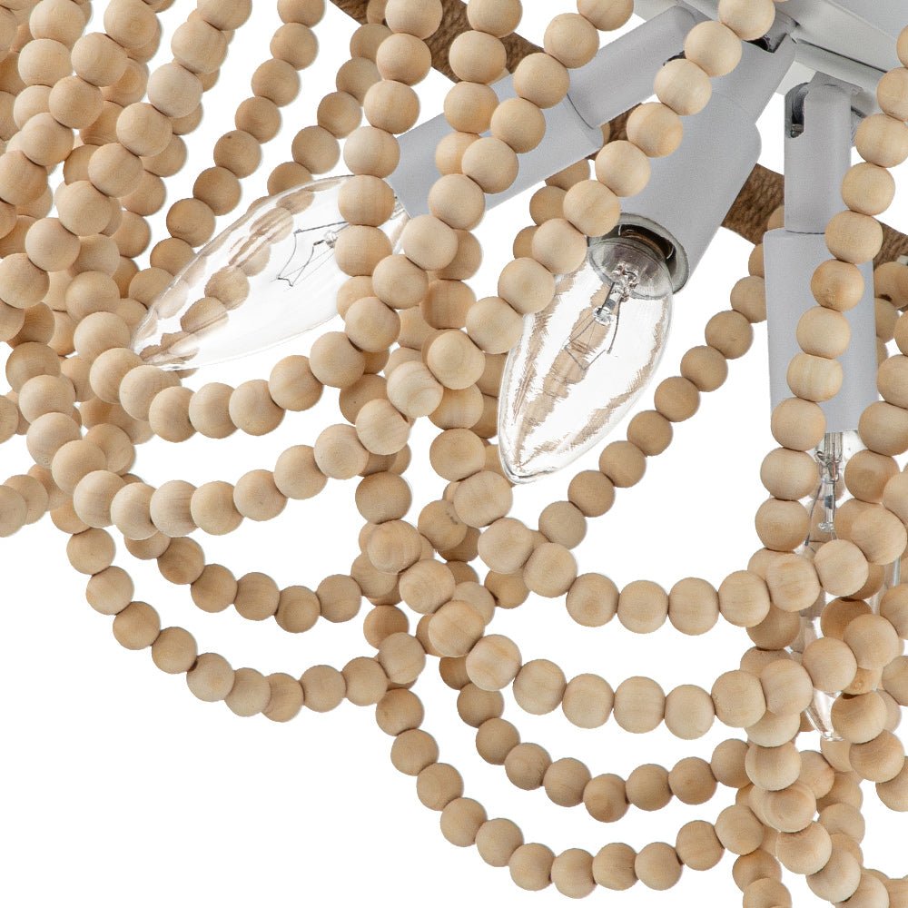 Coastal Modern Beaded Flush Mount Ceiling Light - LightfixturesUAE