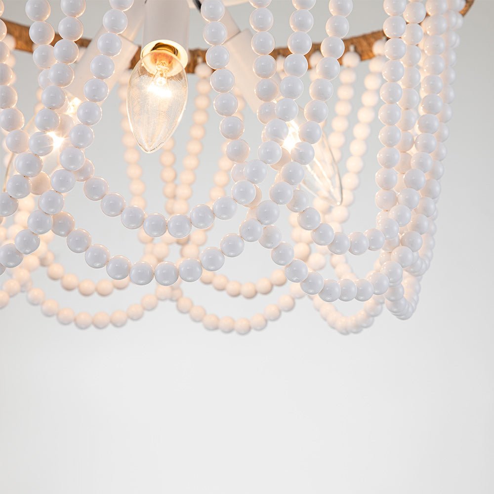 Coastal Modern Beaded Flush Mount Ceiling Light - LightfixturesUAE