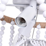 Coastal Wood Beaded Flush Mount Ceiling Light - LightfixturesUAE