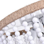 Coastal Wood Beaded Flush Mount Ceiling Light - LightfixturesUAE