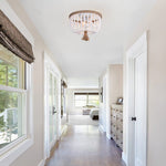 Coastal Wood Beaded Flush Mount Ceiling Light - LightfixturesUAE