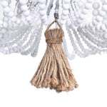 Coastal Wood Beaded Flush Mount Ceiling Light - LightfixturesUAE