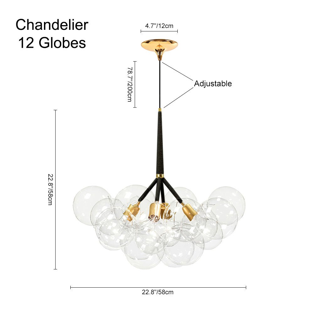 Contemporary Cluster Clear Glass Cloud Bubble Chandelier - LightfixturesUAE